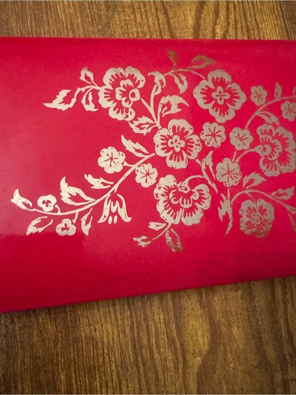 Vintage Mele Red Hard Shell Travel Jewelry Box Floral Gold Trim Velvet Organizer